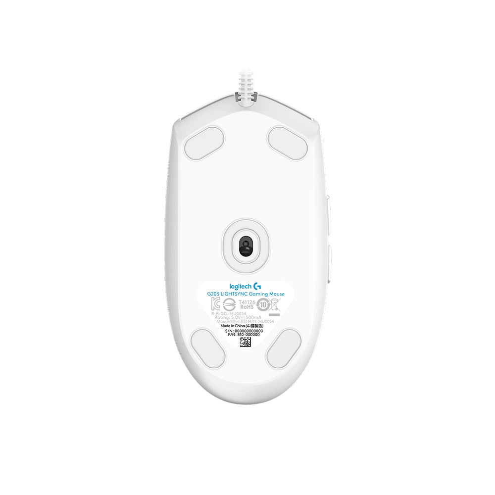 Logitech G203 Lightsync Wired Gaming Mouse - White