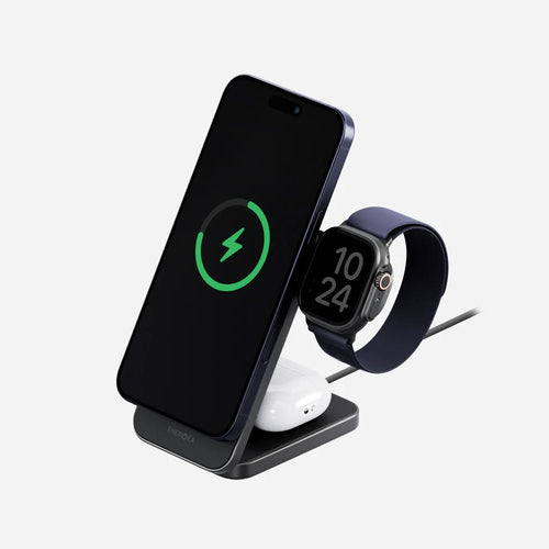 Energea MagTrio 2 3-in-1 Foldable Qi2 25W Wireless Charger - Gunmetal