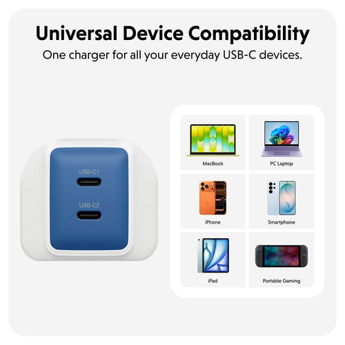 Hyper 45W Gan UK Wall Charger - Blue