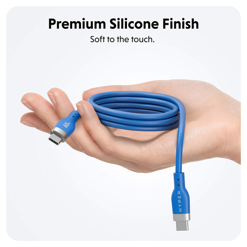 HyperJuice 60W USB-C Silicone Charging Cable - Blue