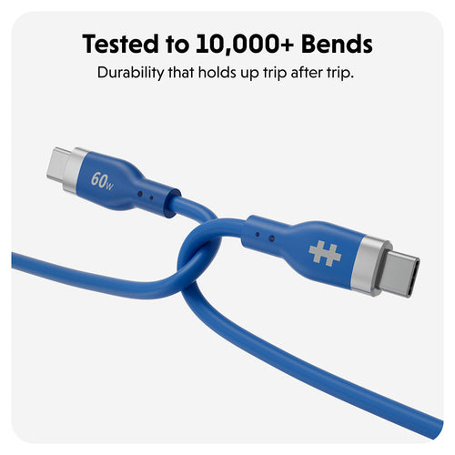 HyperJuice 60W USB-C Silicone Charging Cable - Blue