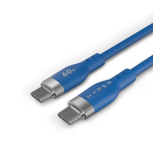 HyperJuice 60W USB-C Silicone Charging Cable - Blue