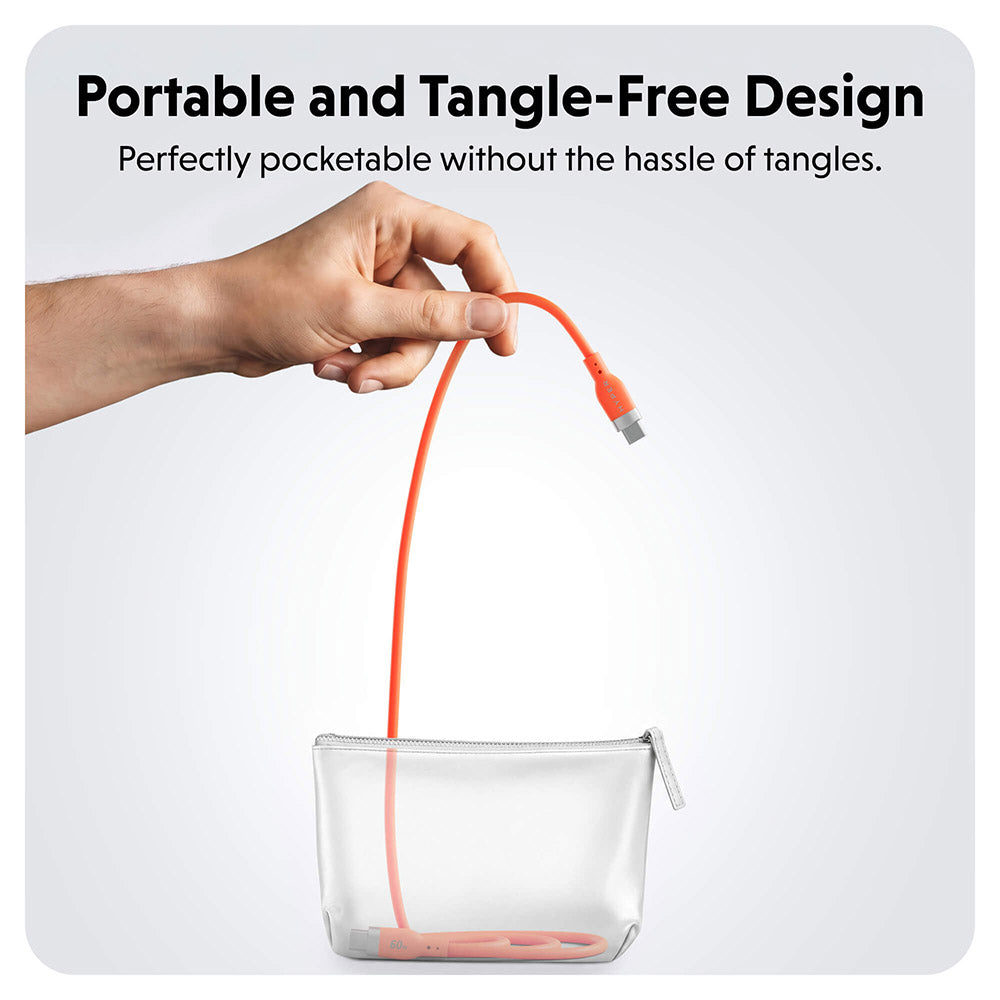 HyperJuice 60W USB-C Silicone Charging Cable - Orange