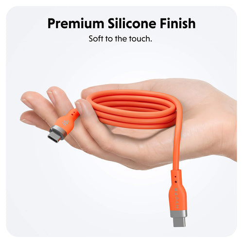 HyperJuice 60W USB-C Silicone Charging Cable - Orange