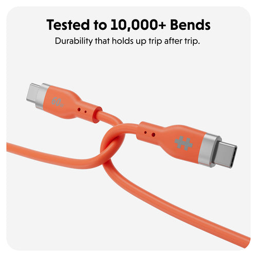 HyperJuice 60W USB-C Silicone Charging Cable - Orange