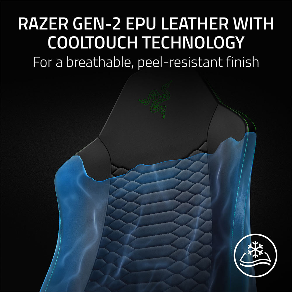 Razer Iskur V2 X NewGen - Ergonomic Gaming Chair with Breathable Comfort - Black/Green