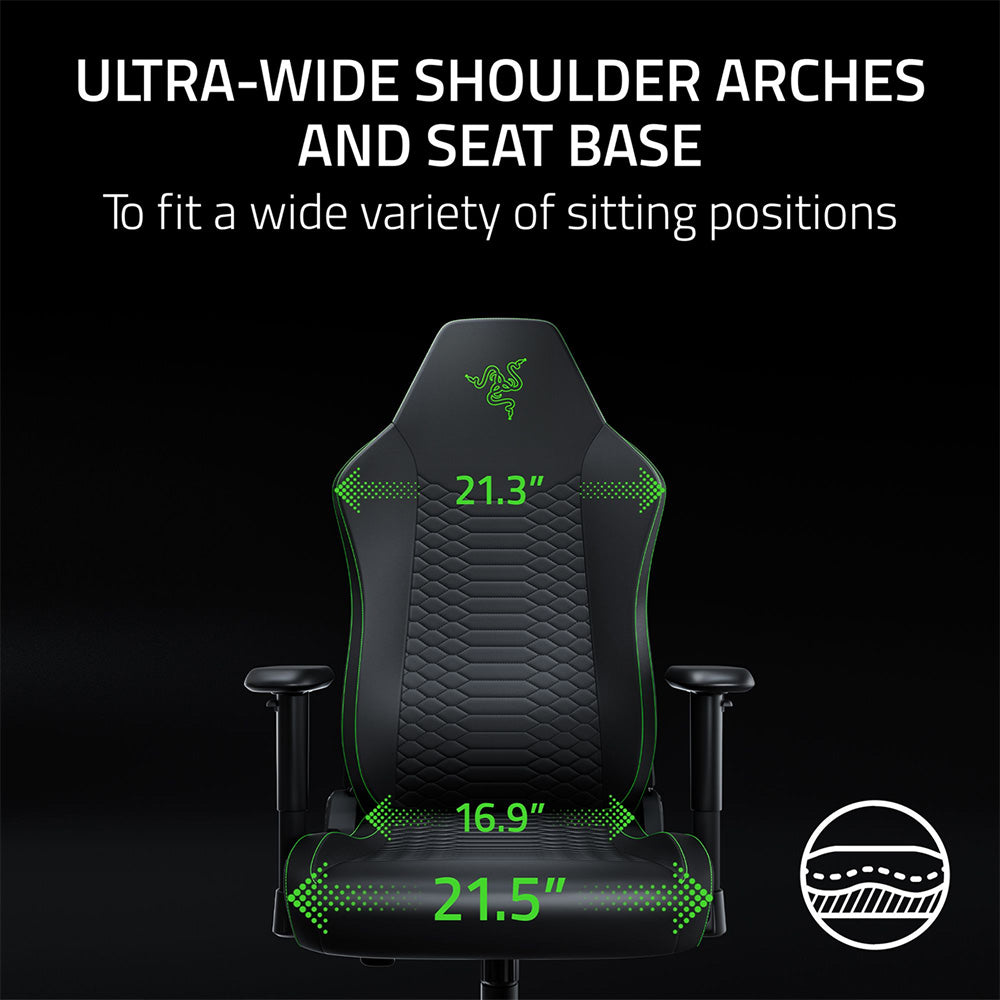 Razer Iskur V2 X NewGen - Ergonomic Gaming Chair with Breathable Comfort - Black/Green