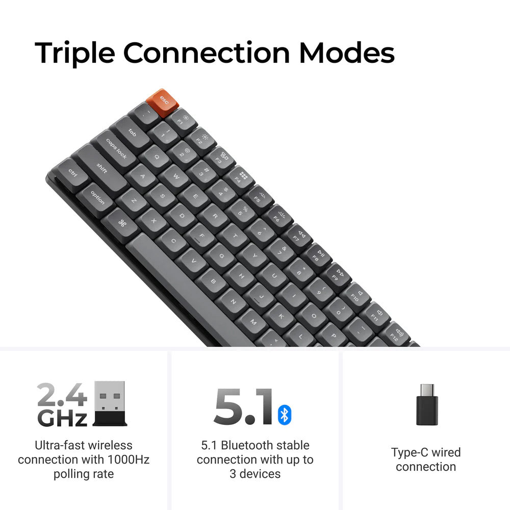 Keychron K3 Max (K3M-H3) Wireless Custom Mechanical Keyboard (Brown Switch)