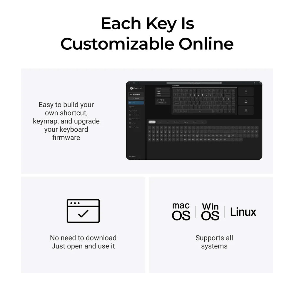 Keychron K3 Max (K3M-H3) Wireless Custom Mechanical Keyboard (Brown Switch)