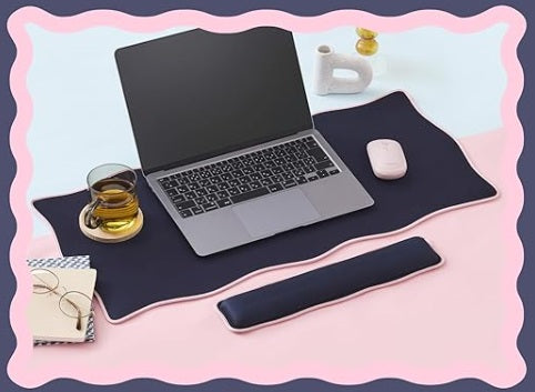 Elecom-MP-UKDM01NV Wave Desk Mat Navy