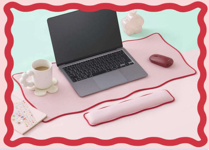 Elecom-MP-UKDM01PN Wave Desk Mat Pink