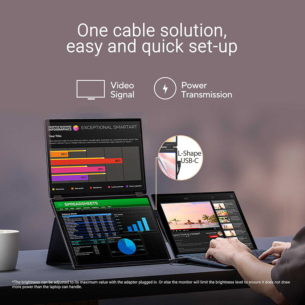 Asus ZenScreen Duo MB14FCD - 14 Foldable Portable Monitor