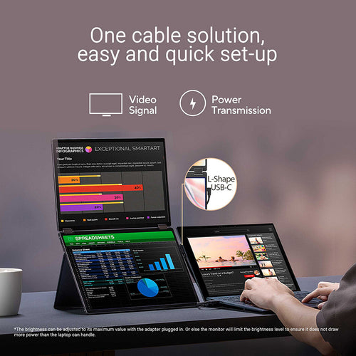 Asus ZenScreen Duo MB14FCD - 14 Foldable Portable Monitor