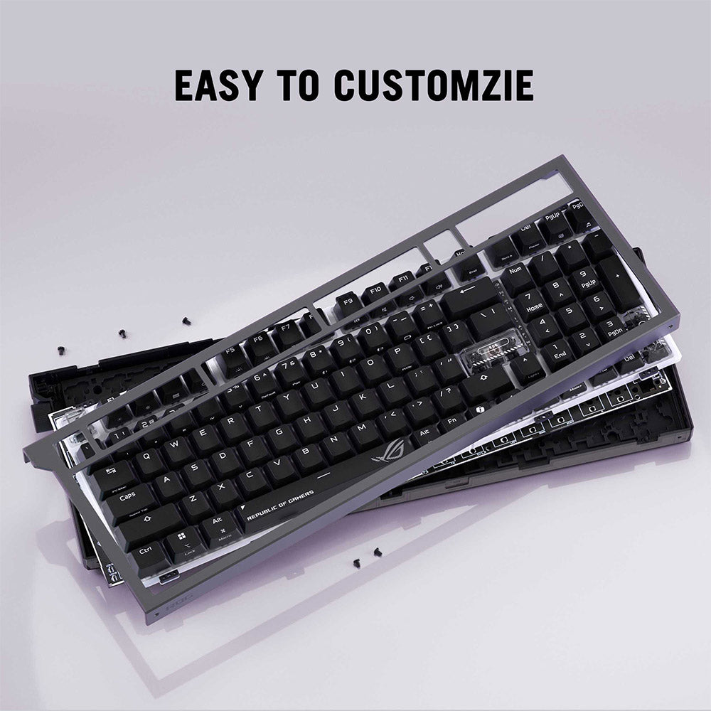 Asus ROG Strix Morph 96 (Snow) Wireless Gaming Keyboard (Black)