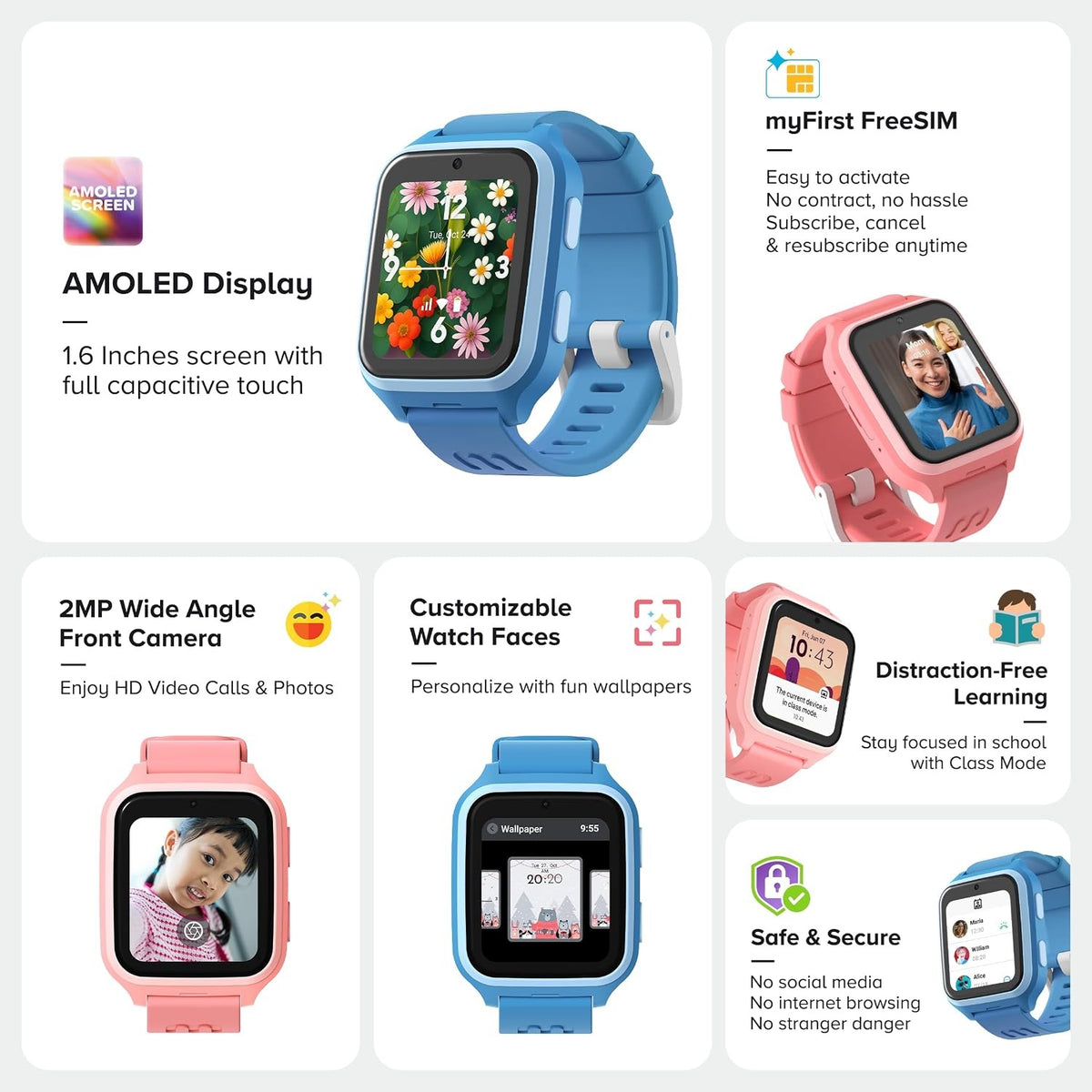 myFirst Fone M1 Smart Watch Steel Blue EU