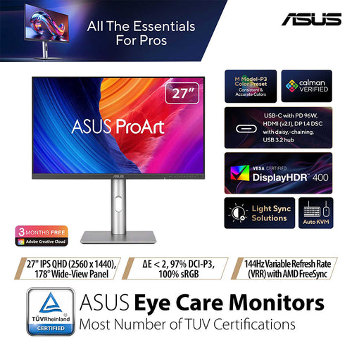 Asus ProArt PA278CGRV - 27 QHD IPS 144Hz Professional Monitor
