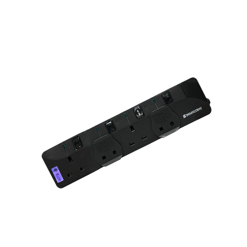 Soundteoh PS-004A 4Way 2M Extension Socket (Black)