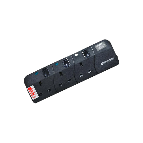 SoundTeoh PS-803 3Way 1M Extension Socket (Black)