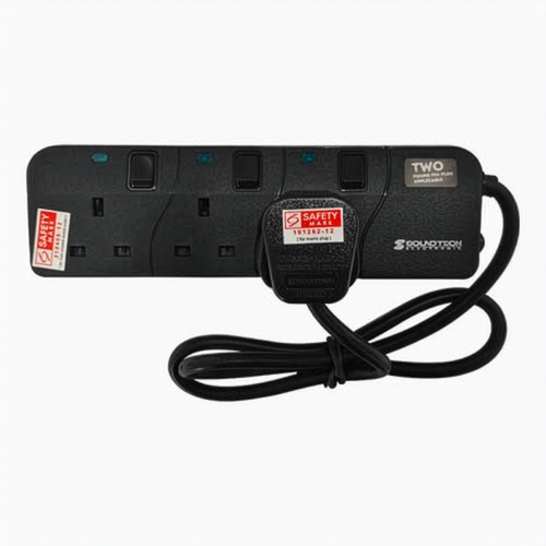 SoundTeoh PS-803 3Way 1M Extension Socket (Black)