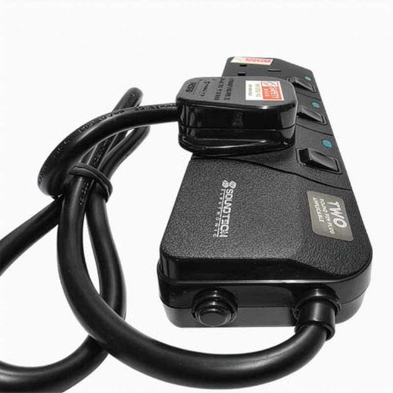 SoundTeoh PS-803 3Way 1M Extension Socket (Black)