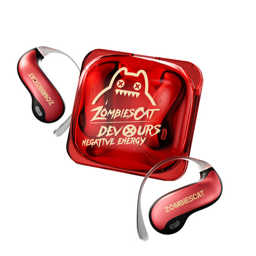 Zombie Cat QCWS-B22 Open-back Bluetooth Earphones - Red