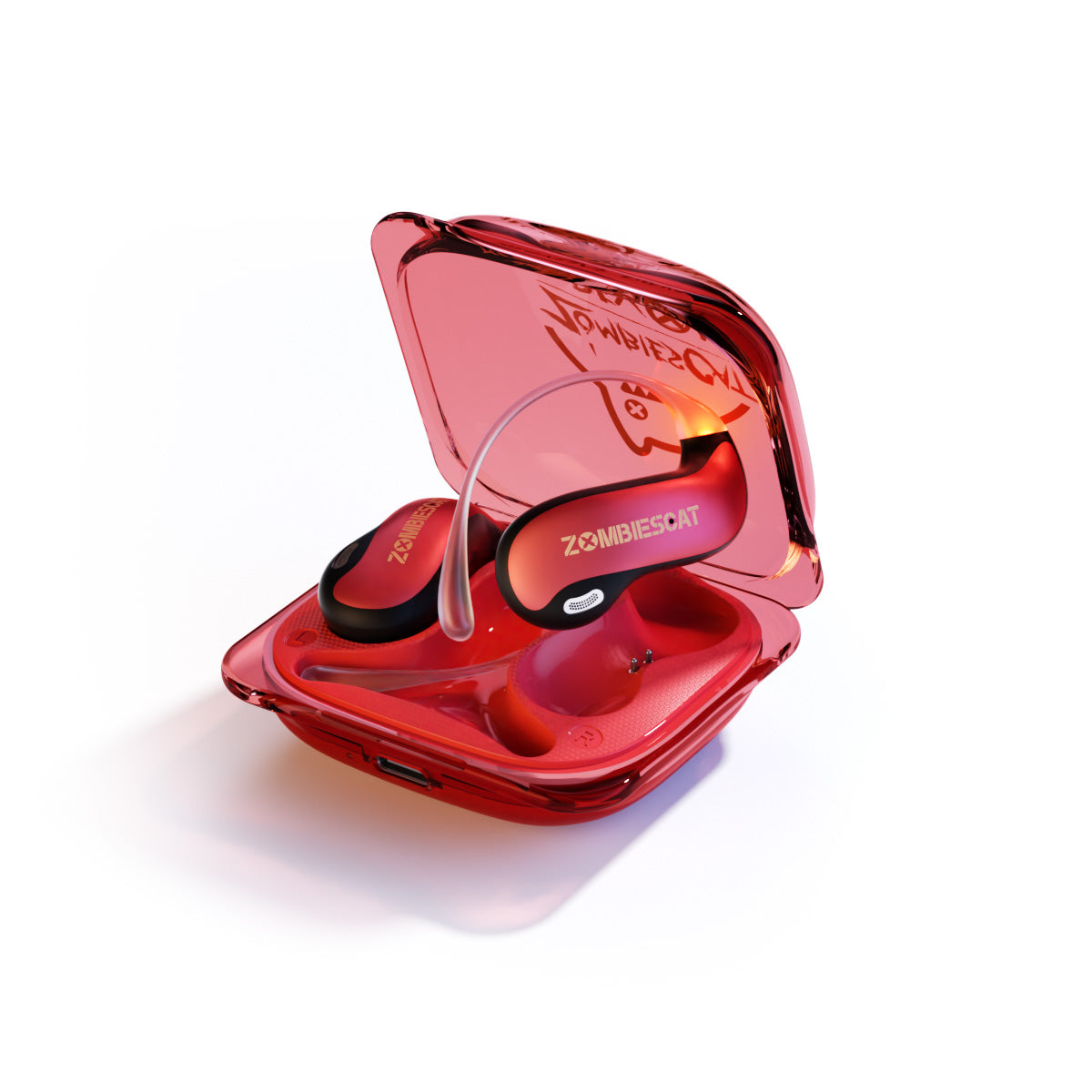 Zombie Cat QCWS-B22 Open-back Bluetooth Earphones - Red
