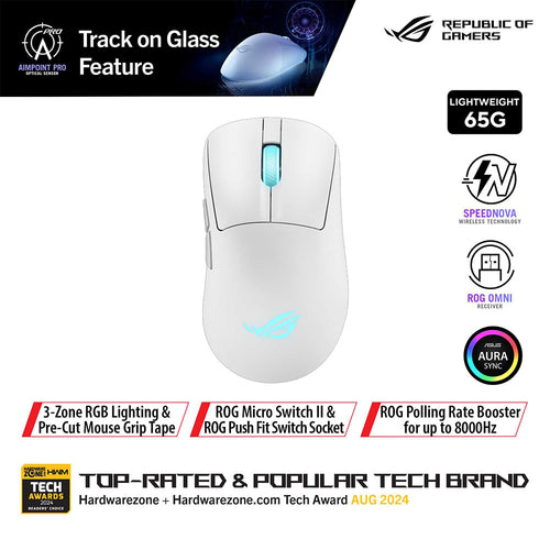 Asus ROG Keris II Origin Wireless Gaming Mouse (White)