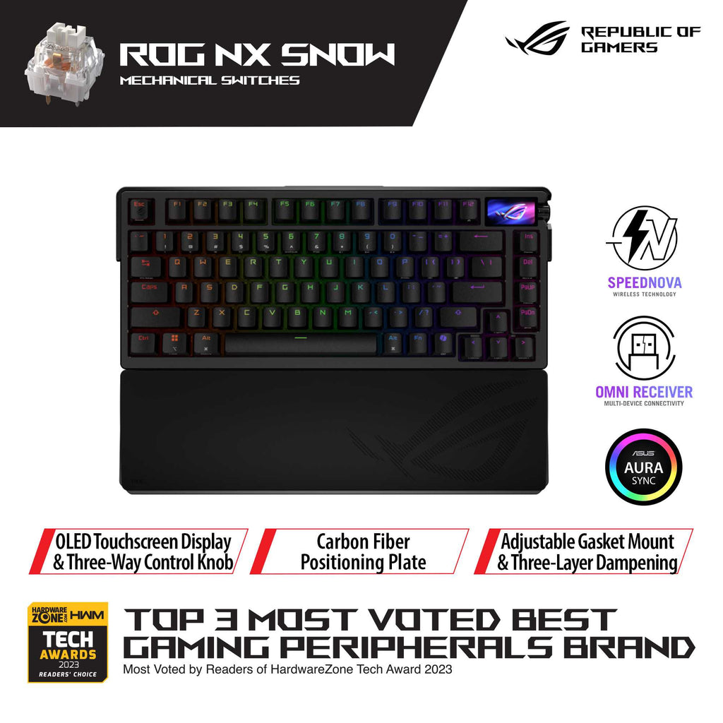 Asus ROG Azoth Extreme Wireless Gaming Keyboard (NX Snow