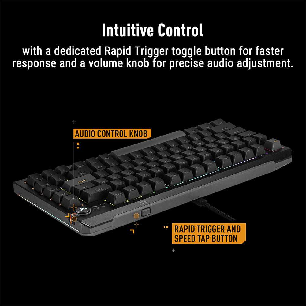 Asus TUF Gaming K4 Magnetic Wired Keyboard - Black