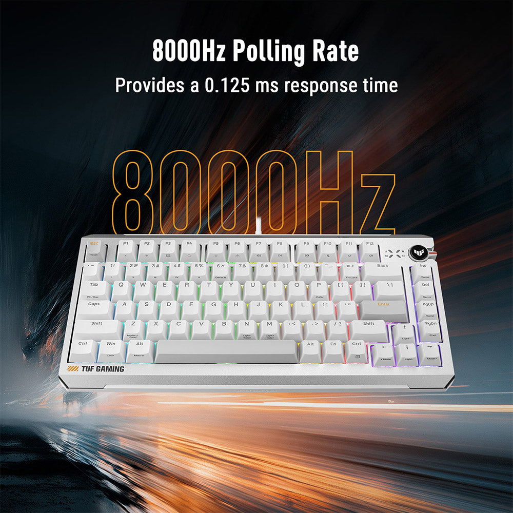 Asus TUF Gaming K4 Magnetic Wired Keyboard - White