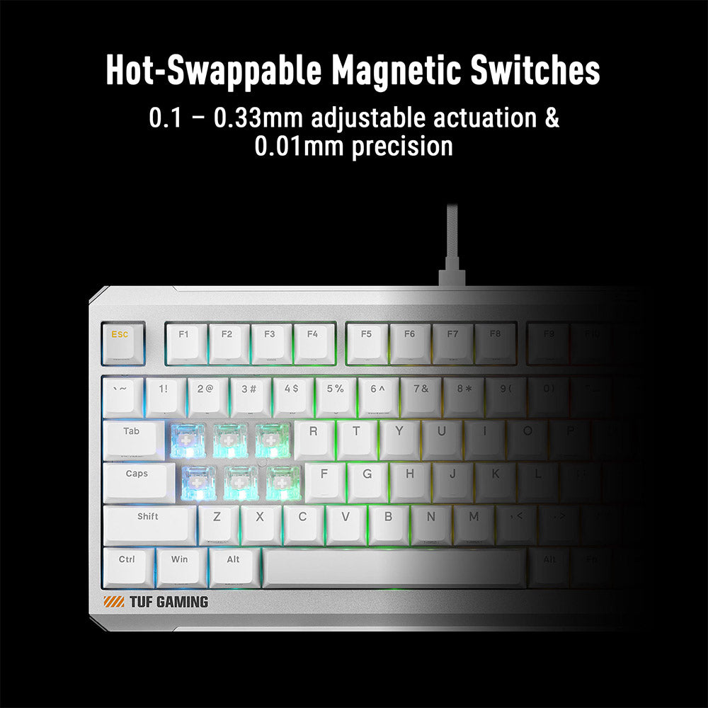 Asus TUF Gaming K4 Magnetic Wired Keyboard - White