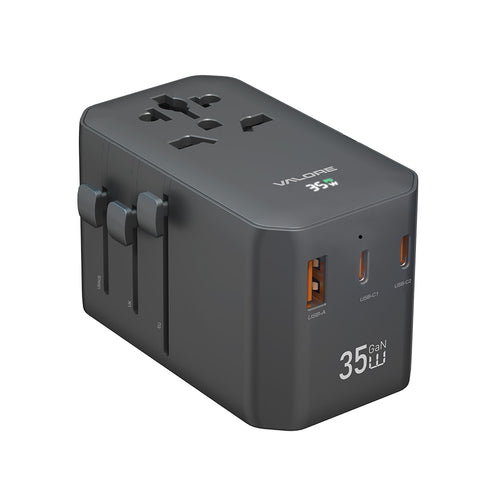 Valore PD35W GaN Universal Travel Adaptor with Retractable Cable (UTA-022)