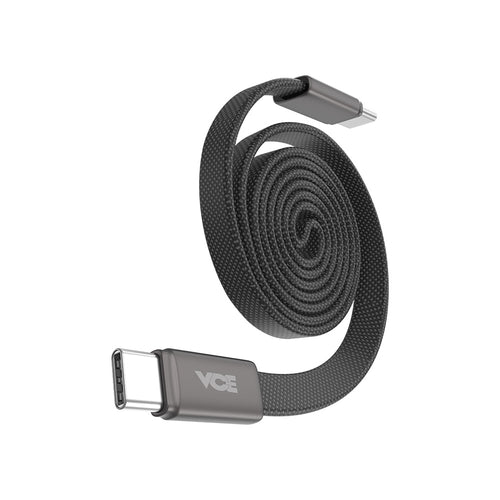 VCE VE-TC20 PD100W USB-C to USB-C Ultra-Thin Flat Magnetic Cable - Black