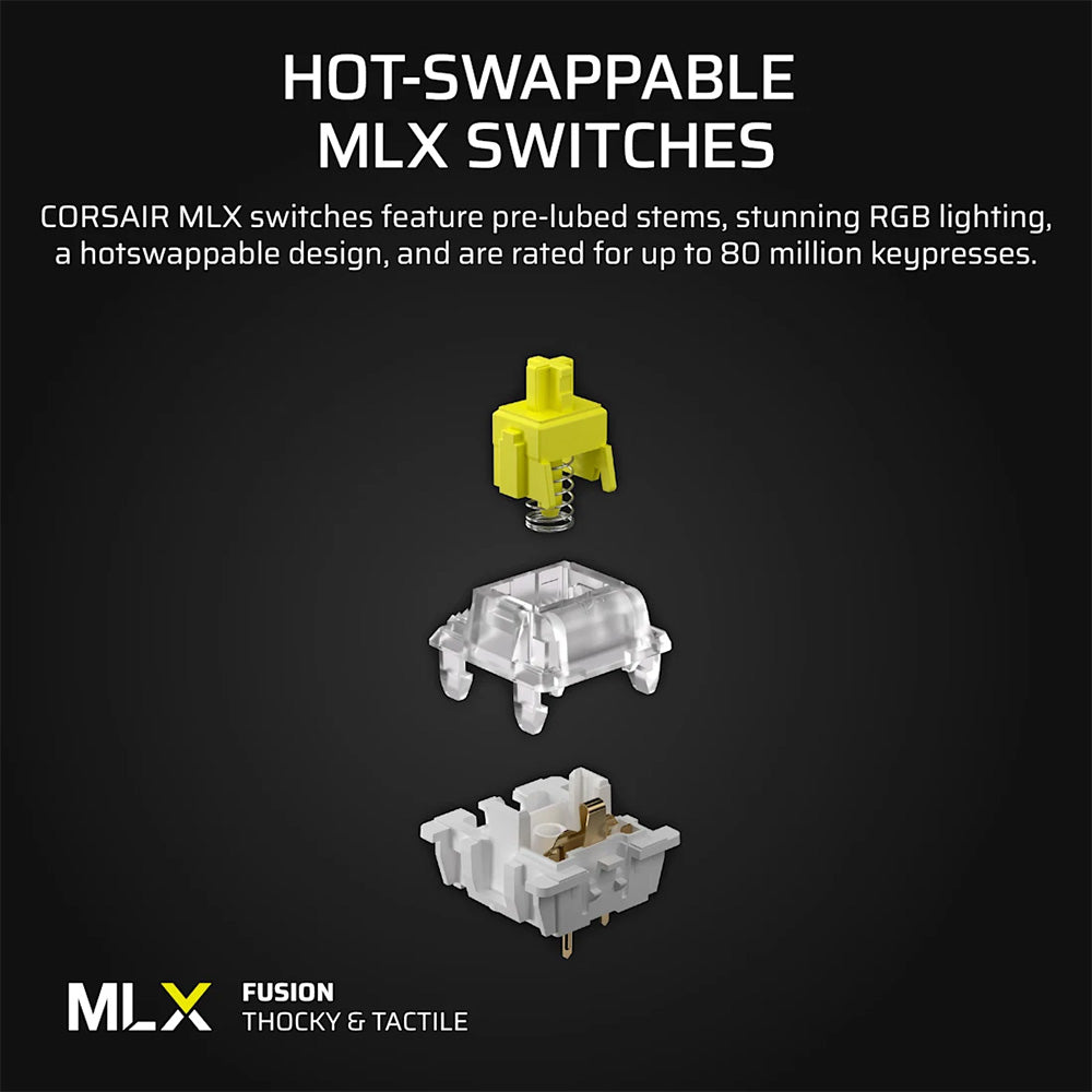 Corsair Vanguard 96 Mechanical Gaming Keyboard, MLX Fusion (Black)