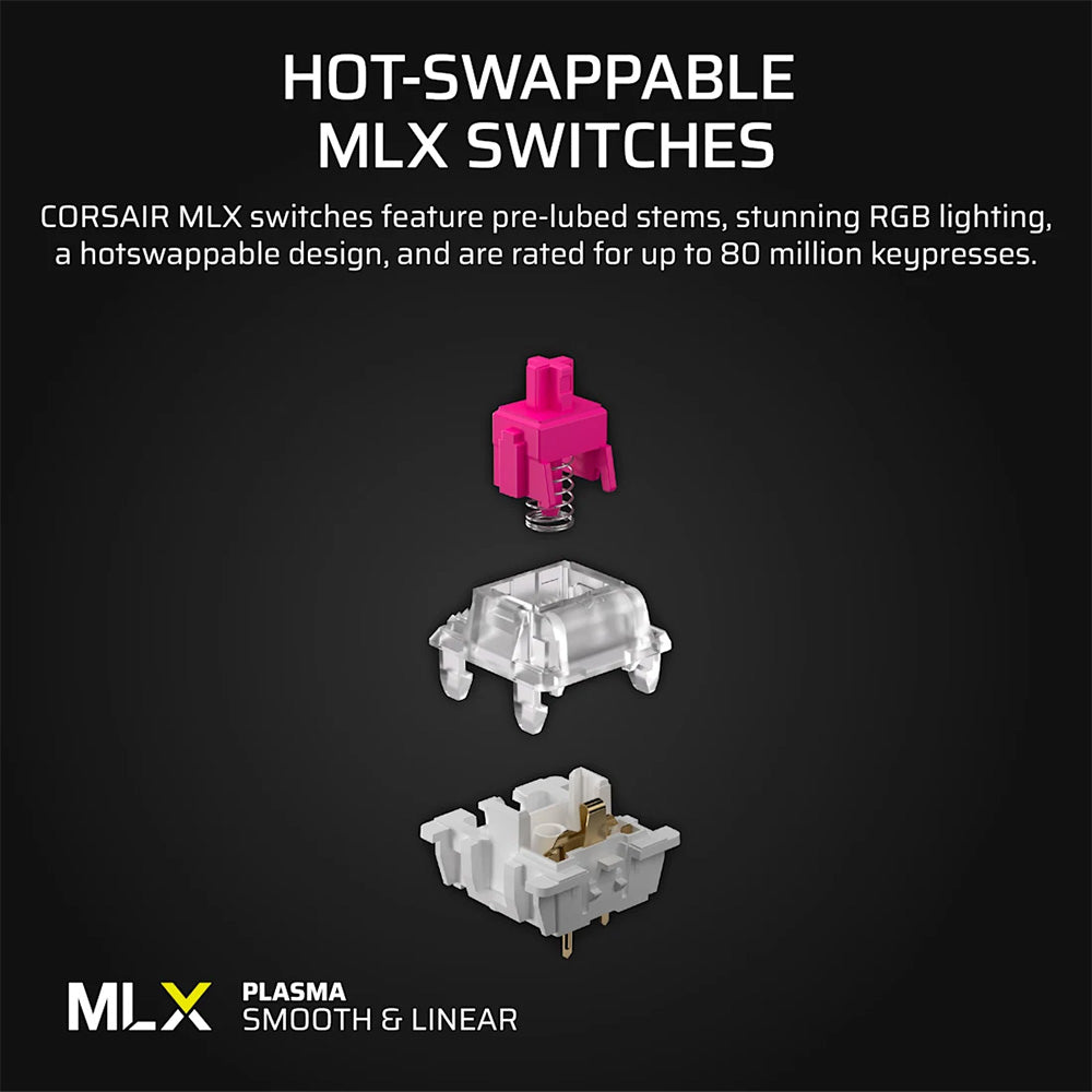 Corsair Vanguard 96 Mechanical Gaming Keyboard, MLX Plasma (Black)
