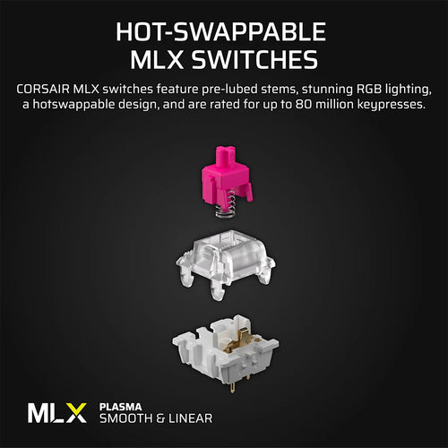 Corsair Vanguard 96 Mechanical Gaming Keyboard, MLX Plasma (Black)