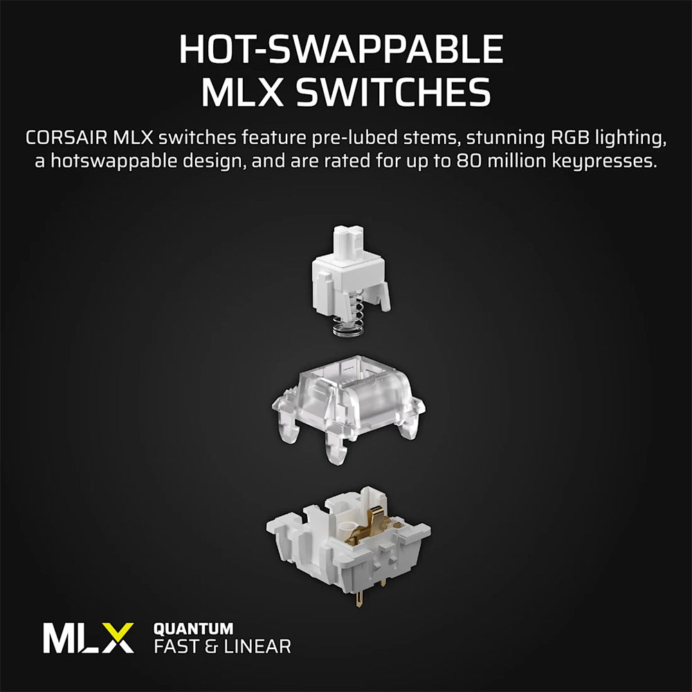 Corsair Vanguard 96 Mechanical Gaming Keyboard, MLX Quantum (Black)