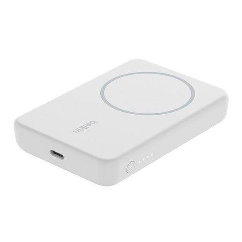 Belkin BPD004btWT BoostCharge Magnetic Wireless Power Bank 5K + Stand (White)