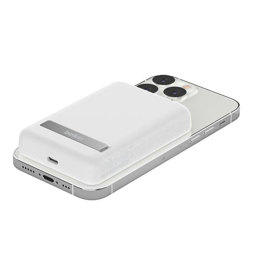 Belkin BPD004btWT BoostCharge Magnetic Wireless Power Bank 5K + Stand (White)