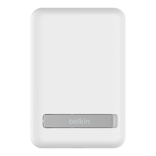 Belkin BPD004btWT BoostCharge Magnetic Wireless Power Bank 5K + Stand (White)