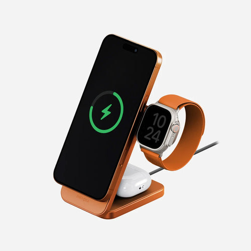 Energea MagTrio 2 3-in-1 Foldable Qi2 25W Wireless Charger - Orange