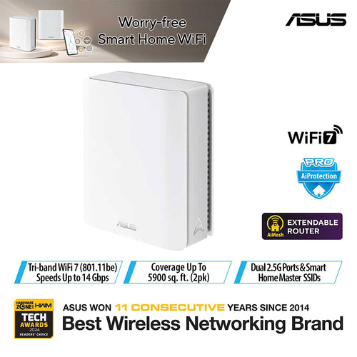 Asus ZenWiFi BT8 Tri Band Wi-Fi 7 BE14000 Mesh System (1-Pack)