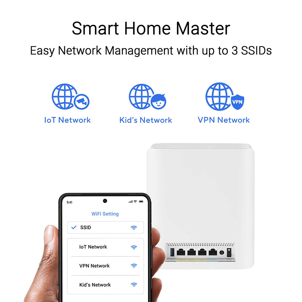 Asus ZenWiFi BT8 Tri Band Wi-Fi 7 BE14000 Mesh System (1-Pack)